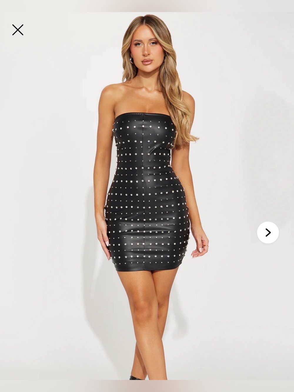 Delanie Faux Leather Mini Dress - Black Size Large